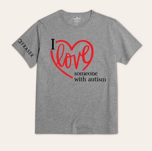 I love someone with autism T-shirt (adult size)